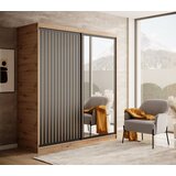 ADRK Klizni ormar Delia s drvenim letvicama 180 cm - HRAST ARTISAN-CRNA | shoptok.hr