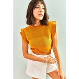 Bianco Lucci Women's Chest And Sleeves Patterned Knitwear Blouse | Shoptok.si