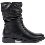 Shelvt Comfortable black ankle boots with ruffles Cene