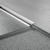 LOGOCLIC Prijelazni profil (Sjajni plemeniti čelik, 2,7 m x 30 mm x 3,5 mm, Vrsta montaže: Vijci, Upušteno u sredini, perforirano) | shoptok.hr