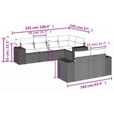  7-dijelni set vrtnih sofa od poliratana s jastucima crni | shoptok.hr