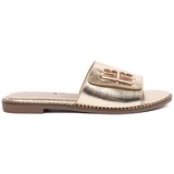 GOODIN Gold women's flip-flops on a flat sole | Shoptok.si