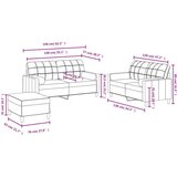 vidaXL 3-dijelni set sofa s jastucima crvena boja vina od tkanine | shoptok.hr