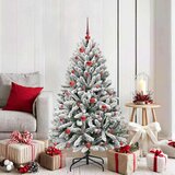 vidaXL Umestno božično drevo Zelena in Bela 150 cm PVC in kovina | Shoptok.si