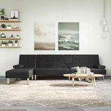 vidaXL Raztegljiv kavč L oblike črn 255x140x70 cm umetno usnje | Shoptok.si
