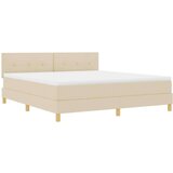  LED Box Spring Krevet s madracem Krema 180 x 200 cm tkanina | shoptok.hr