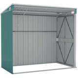 vidaXL Zidno vrtno spremište zeleno 118 x 194 x 178 cm pocinčani čelik | shoptok.hr