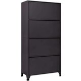 vidaXL Omara s ključavnico antracitna 90x45x180 cm jeklo | Shoptok.si