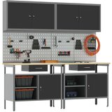  Set radne klupe od 8 u crnom čeliku | shoptok.hr