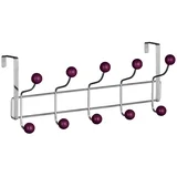 Bordo rdeč/srebrn kovinski obešalnik za vrata 41 cm –