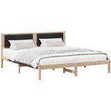  Krevetna konstrukcija Crna 200 x 200 cm Čvrsto borovo drvo | shoptok.hr
