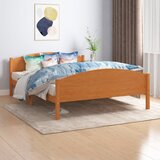 Furnova Posteljni okvir medeno rjav iz trdne borovine 160x200 cm, (21935113) Cene