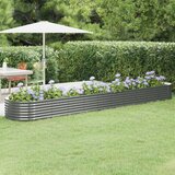  Povišena vrtna gredica od pocinčanog čelika 440x80x36 cm sivi | shoptok.hr