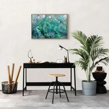  Slika - Turquoise Leaves (1 Part) Wide 120x80 U prirodnom drvenom okviru | shoptok.hr