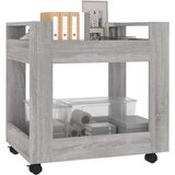 Kolica za radni stol boja sivog hrasta 60 x 45 x 60 cm drvena | shoptok.hr