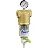 Filter mehanski filter za vodo bravo z manometrom (priklop 3/4", nerjavna filtrirna mrežica 89 mcr, ventil za izpust umazanije)