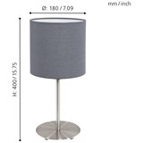 Eglo Pasteri stolna/1, e27, nikl/mat, siva | shoptok.hr