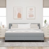  Postelja z vzmetnico Svetlo siva 200 x 180 cm Poliester, (5000126053) Slike