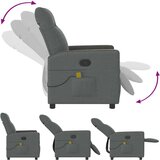  Masažni naslonjač od tkanine tamnosivi | shoptok.hr