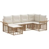  Set vanjskih sofa 6 pcs Prirodna i krema bijela Poliester | shoptok.hr