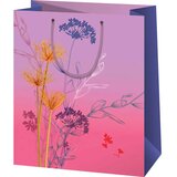 Cardex Vijolična darilna vrečka s cvetličnim vzorcem srednje velikosti 18x10x23cm | Shoptok.si
