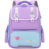 Školski ruksak s našivcima i remenom za prsa, ljubičasti, 16L | shoptok.hr