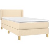  Okvir kreveta s oprugama i madrac krem 80x200 cm od tkanine | shoptok.hr