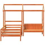  Set kreveta i klupe s krovom voštano smeđi 80x200 cm borovina | shoptok.hr