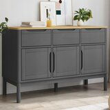 vidaXL Garderobna omara FLORO siva 114x43x74 cm trdna borovina Cene