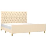  Posteljni okvir z vzglavjem krem 180x200 cm blago, (20904415) | Shoptok.si