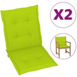 vidaXL Jastuci za vrtne stolice 2 kom svjetlozeleni 100x50x3cm tkanina cijene