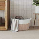  Košara za pohranu smeđe-bijela Ø 40 x 25 cm pamučna | Eponuda.com