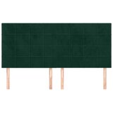  Uzglavlje tamnozeleno 160x5x118/128 cm baršunasto | shoptok.hr