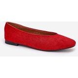 Boto Classic Ballet Flats Made Of Eco Suede Red Osallin | Shoptok.si