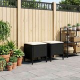  Vrtni otoman 2 Komad Crna i Krema 38 x 38 x 45 cm PE ratan | shoptok.hr