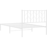 Metalni okvir za krevet s uzglavljem bijeli 100x190 cm | shoptok.hr