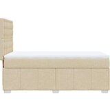 vidaXL Box spring postelja z vzmetnico krem 90x200 cm blago | Shoptok.si