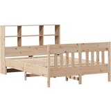vidaXL Posteljni okvir brez vzmetnice 135x190 cm trdna borovina | Shoptok.si