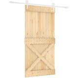  Klizna vrata 100 x 210 cm Čvrsta borovina (neobrađena) | shoptok.hr