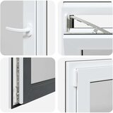 vidaXL Podrumski prozor "RISOR" 50x50 cm Okretno-nagibni DIN lijevi antracit | shoptok.hr