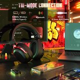Attack Shark bežične gaming slušalice L30PRO 50mm/7.1 Surround/TriMode/Aluminium/1100mAh/Black red | Eponuda.com