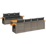 Maison Chic Seti vrtnega pohištva - Vrtna garnitura - Vrtni pohištvo set 8-delna z blazinami siv poli ratan, (21800152) | Shoptok.si