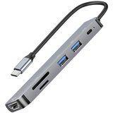 LINQ Razdelilnik USB-C na HDTV 4K, USB-C 100 W, bralnik kartic SD / Micro-SD, Siva, (5000220198) Cene