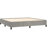  Box spring postelja z vzmetnico svetlo siva 200x200 cm žamet, (20788895) | Shoptok.si