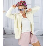 Pri Short cardigan unbuttoned sweater in fluffy knit fabric "COCO CHIC" | Shoptok.si