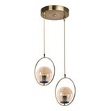 Opviq Ring 2 Li Tepsili Bal Camlı Eskitme Sarkıt Copper Chandelier | Eponuda.com
