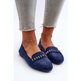Boto Shiny Women's Moccasins with Chain Navy Aredilla | Shoptok.si