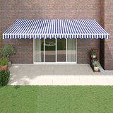 vidaXL Zložljiva tenda modra in bela 5x3 m blago in aluminij Cene