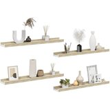 Zidne police 4 kom bijele i boja hrasta sonome 60 x 9 x 3 cm | Eponuda.com