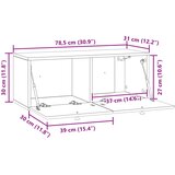 TV ormar za zid 78,5 x 31 x 30 cm Bijela Konstruirano drvo | shoptok.hr